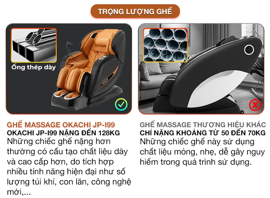 Ghế massage toàn thân OKACHI LUXURY JP-I99 ( Nâu Vàng)