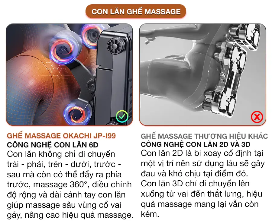 Ghế massage toàn thân OKACHI LUXURY JP-I99 ( Nâu Vàng)