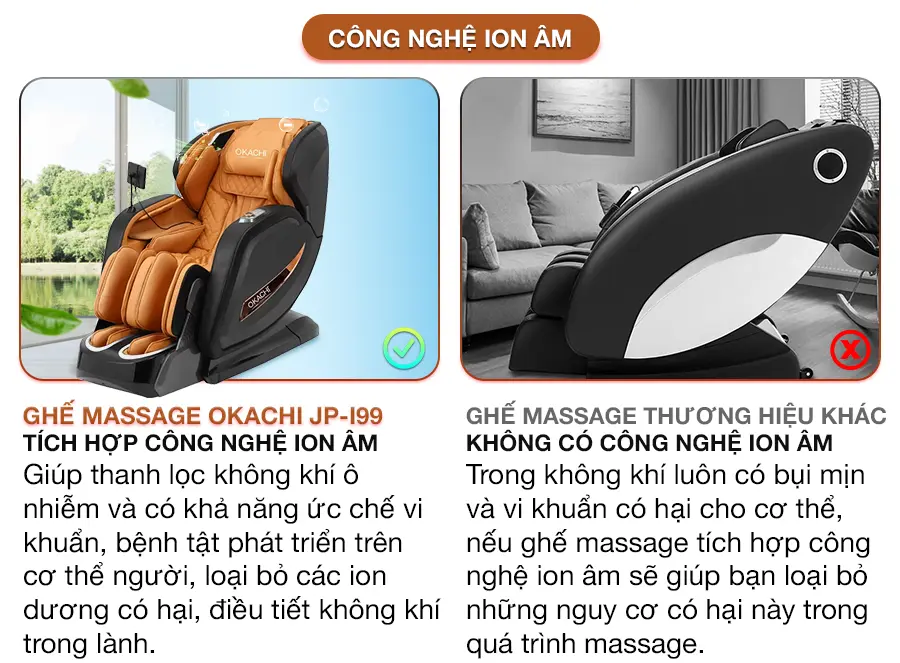 Ghế massage toàn thân OKACHI LUXURY JP-I99 ( Nâu Vàng)