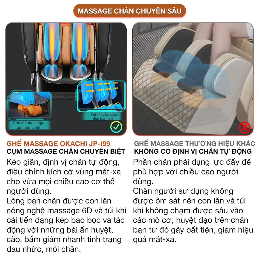 Ghế massage toàn thân OKACHI LUXURY JP-I99 ( Nâu Vàng)