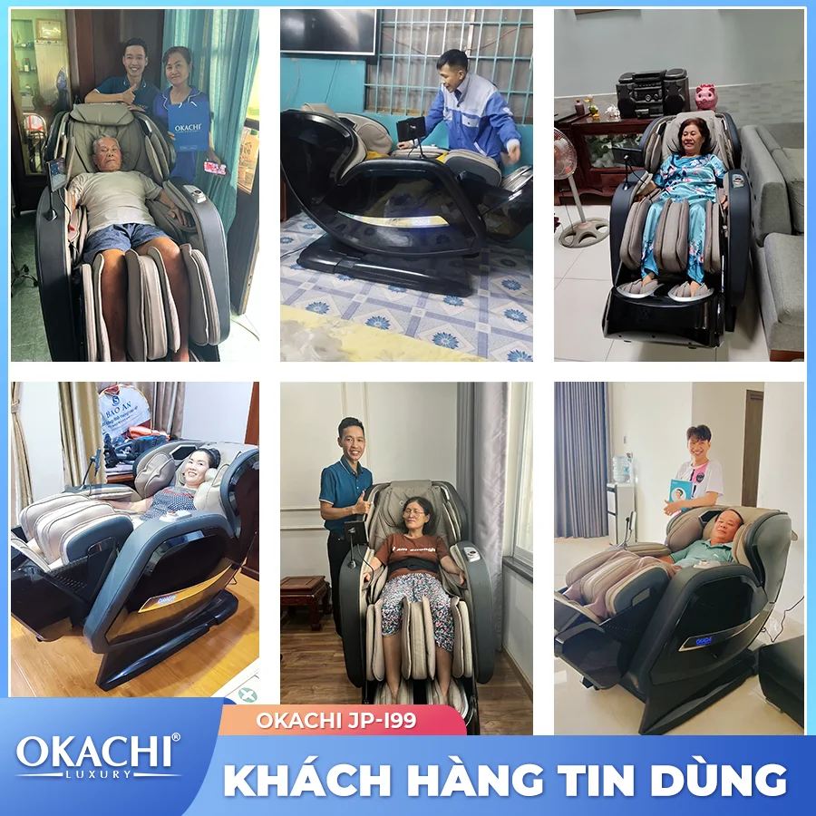 Ghế massage toàn thân OKACHI LUXURY JP-I99 (màu nâu đen)