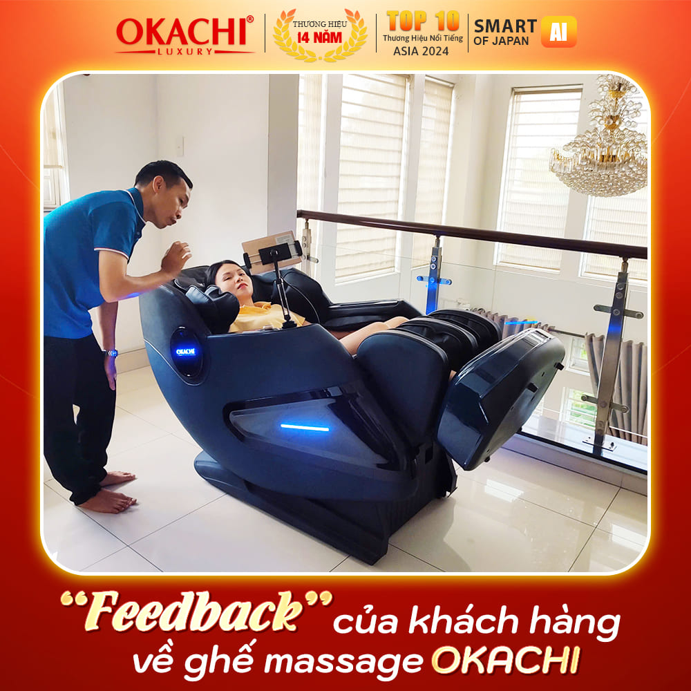 đánh giá khách hàng về ghế massage okachi 1