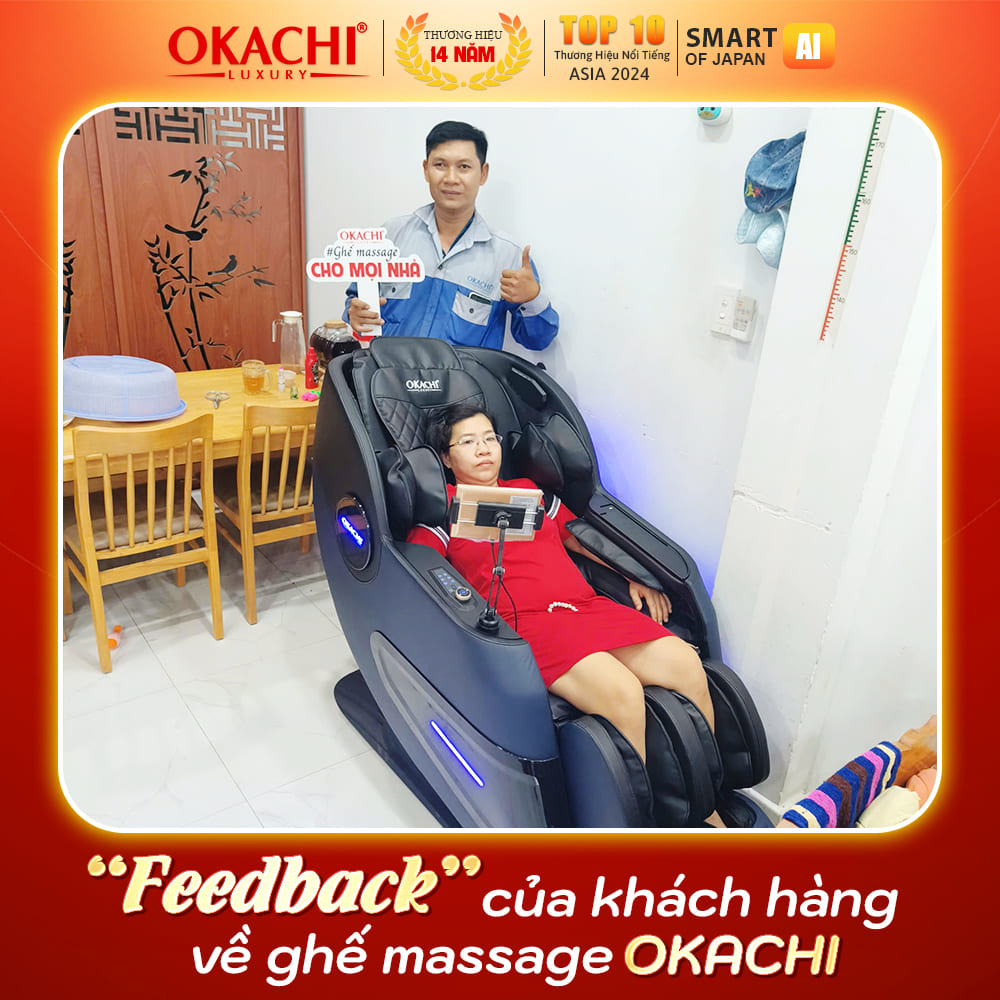 đánh giá khách hàng về ghế massage okachi 3