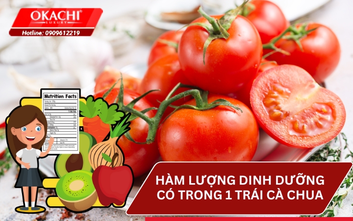 Hàm lượng dinh dưỡng của 1 quả cà chua