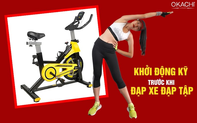 Khởi động kỹ trước khi đạp xe đạp tập tại nhà