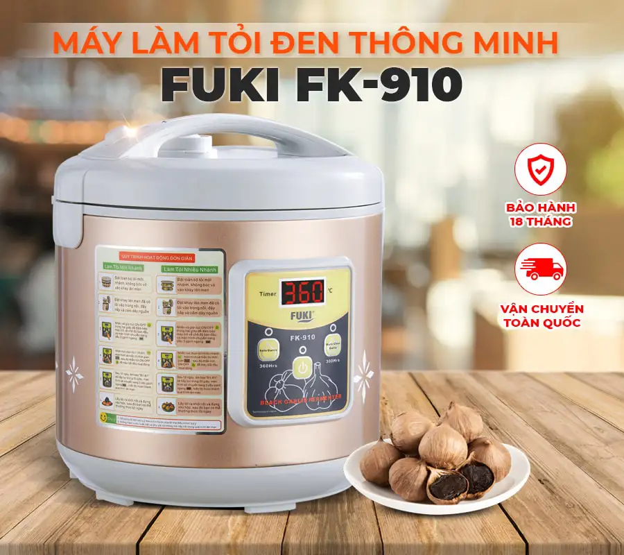 Máy làm tỏi đen Fuki FK-910 hoa văn - 6L (Vàng Gold)