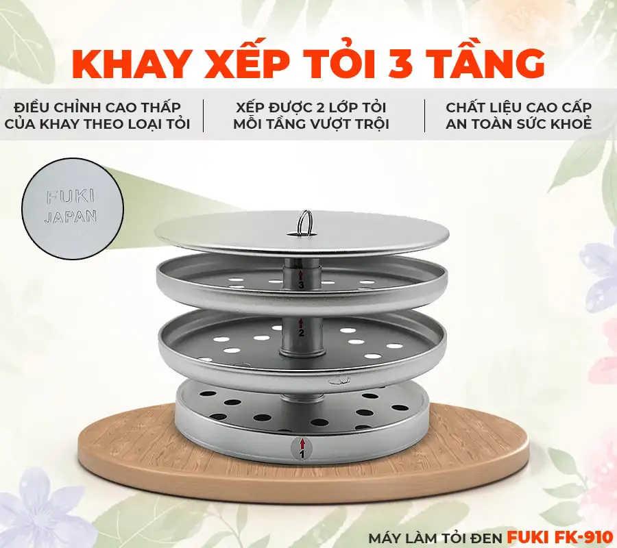 Máy làm tỏi đen Fuki FK-910 hoa văn - 6L (Vàng Gold)