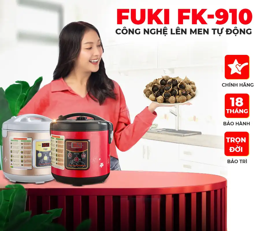 Máy làm tỏi đen FUKI FK-910 hoa văn - 6L (đỏ mận)