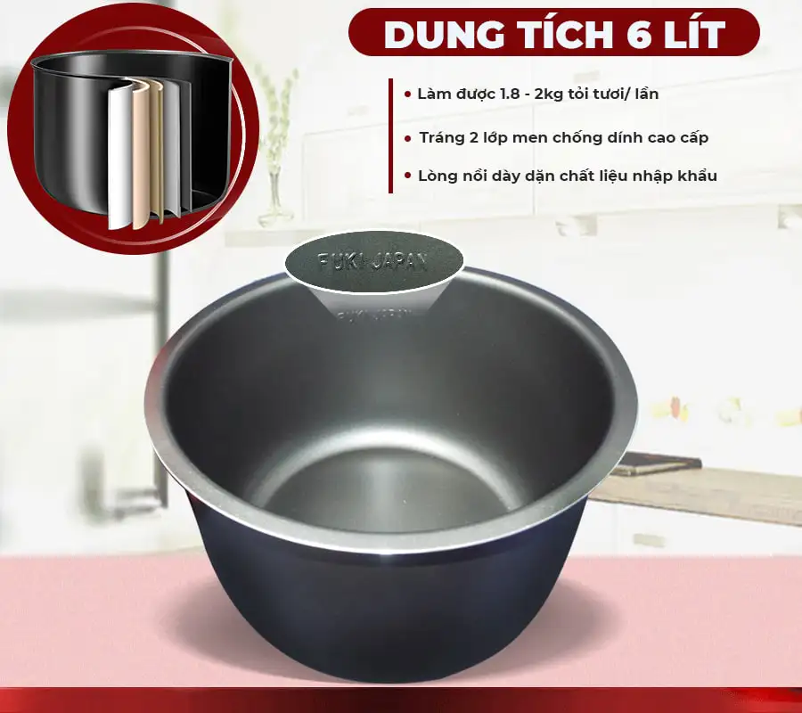 Máy làm tỏi đen FUKI FK-910 hoa văn - 6L (đỏ mận)