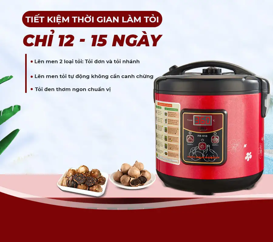 Máy làm tỏi đen FUKI FK-910 hoa văn - 6L (đỏ mận)