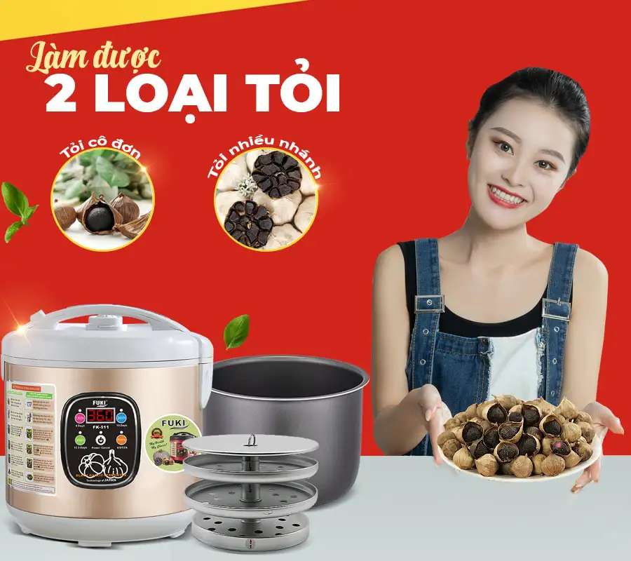 Máy làm tỏi đen Nhật Bản Fuki 6L FK-911 dòng tuỳ chỉnh (Vàng Gold)