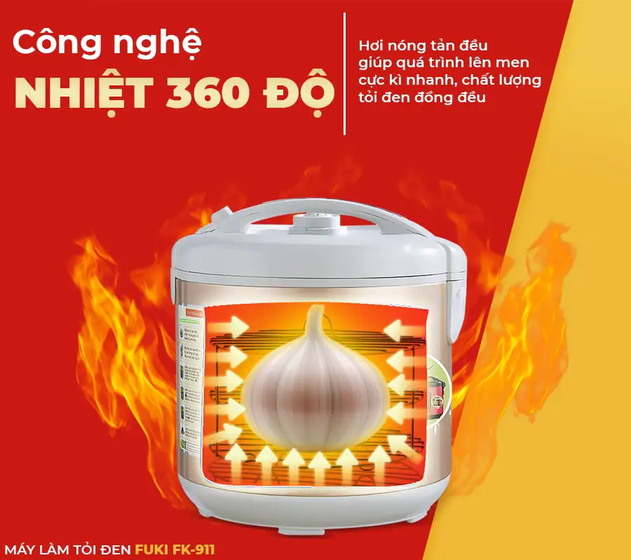 Máy làm tỏi đen Nhật Bản Fuki 6L FK-911 dòng tuỳ chỉnh (Vàng Gold)