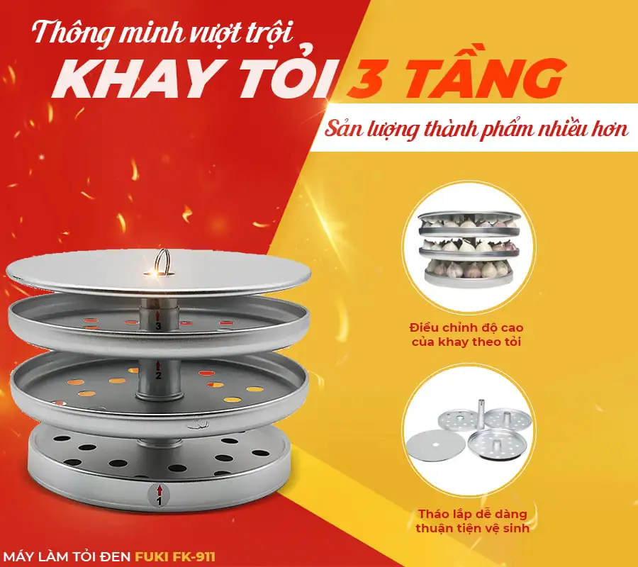 Máy làm tỏi đen Nhật Bản Fuki 6L FK-911 dòng tuỳ chỉnh (Vàng Gold)
