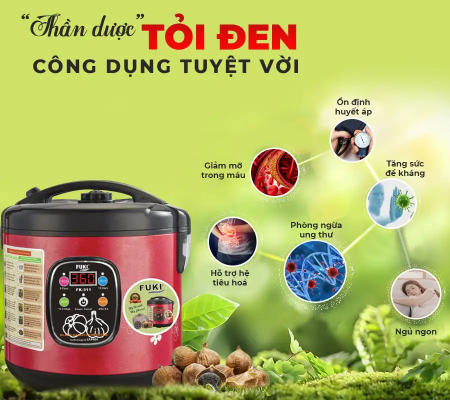 Máy làm tỏi đen Nhật Bản Fuki 6L FK-911 dòng tuỳ chỉnh (đỏ mận)