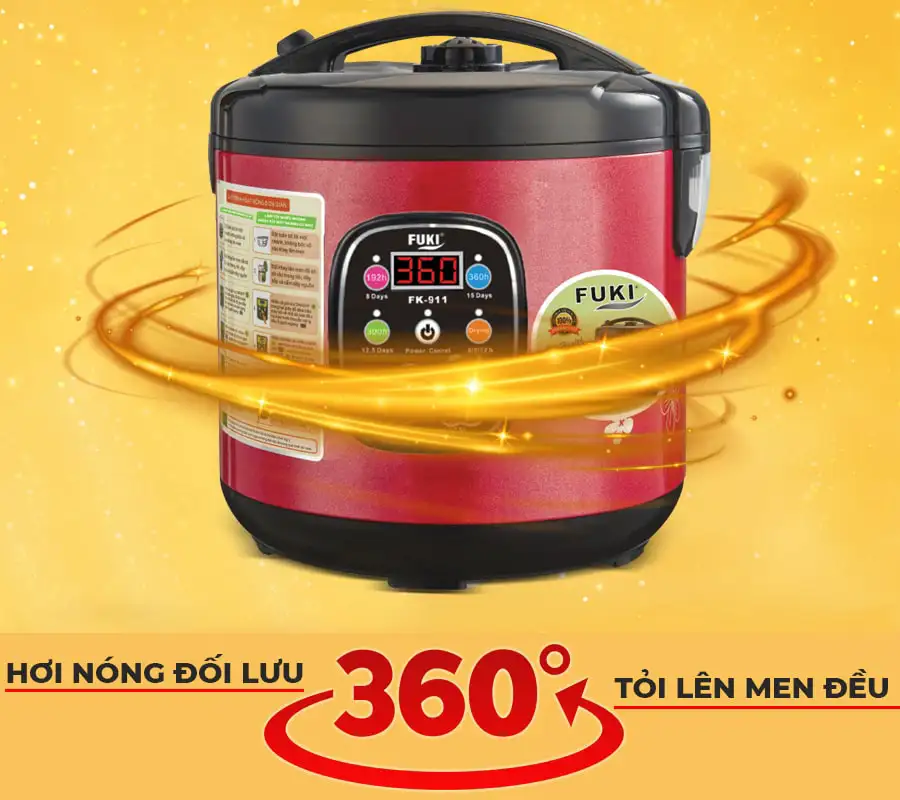 Máy làm tỏi đen Nhật Bản Fuki 6L FK-911 dòng tuỳ chỉnh (đỏ mận)