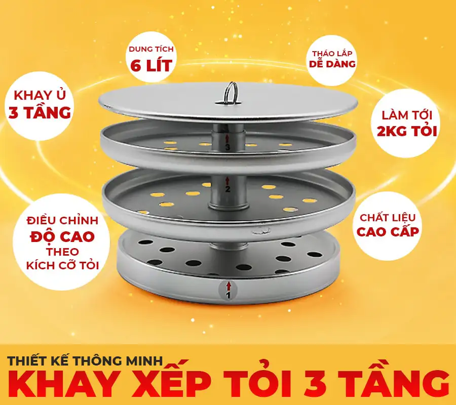 Máy làm tỏi đen Nhật Bản Fuki 6L FK-911 dòng tuỳ chỉnh (đỏ mận)