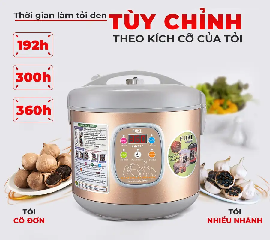 Máy làm tỏi đen FUKI FK-920 loại 8L (Vàng Gold)