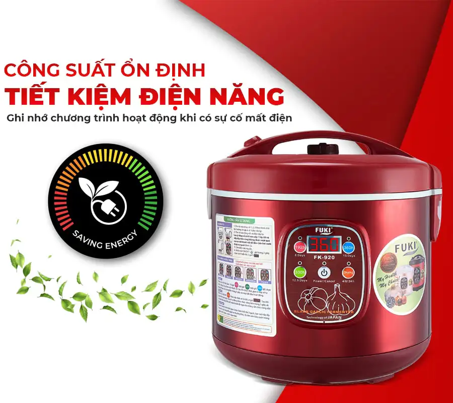 Máy làm tỏi đen FUKI FK-920 loại 8L (đỏ mận)