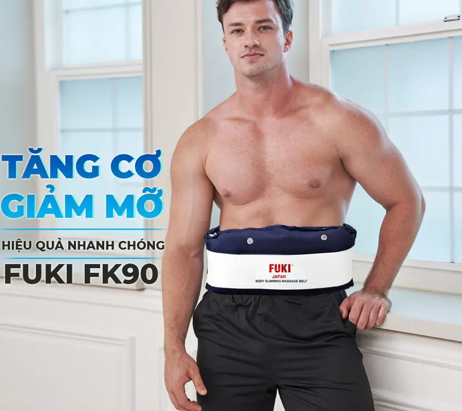 Máy massage bụng FUKI Nhật Bản FK90 Vải Dù dòng cao cấp (xanh đen)