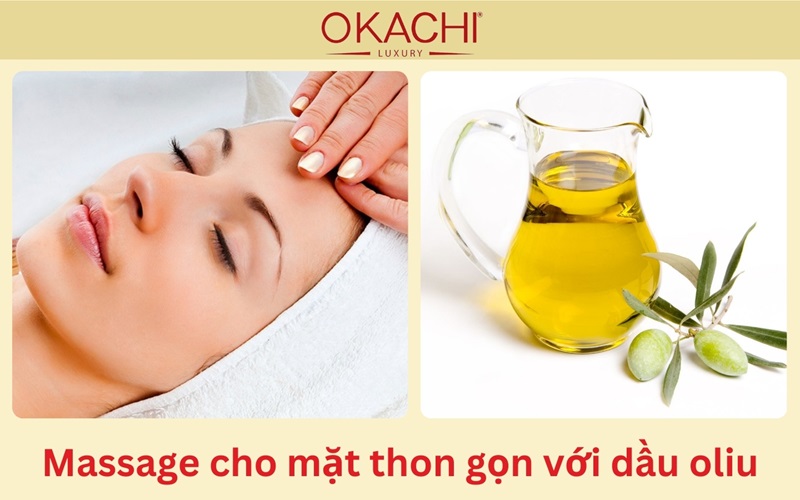 Massage cho mặt thon gọn với dầu oliu