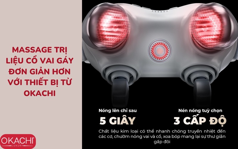 Massage trị liệu cổ vai gáy đơn giản hơn với thiết bị từ OKACHI