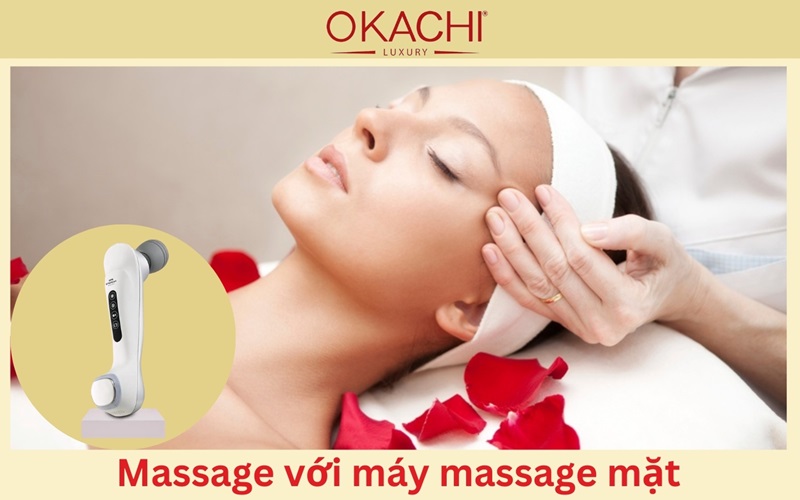 Massage mặt thon gọn với máy massage mặt