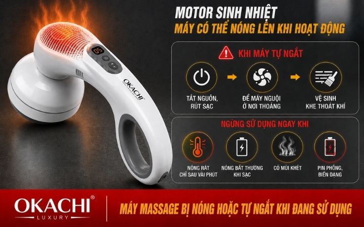 Máy massage bị nóng hoặc tự ngắt khi đang sử dụng