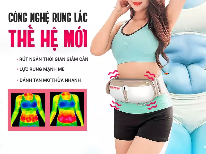 Máy massage bụng rung lắc và xoay OKACHI JP-95