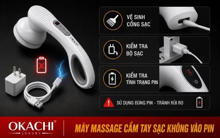 Máy massage cầm tay sạc không vào pin
