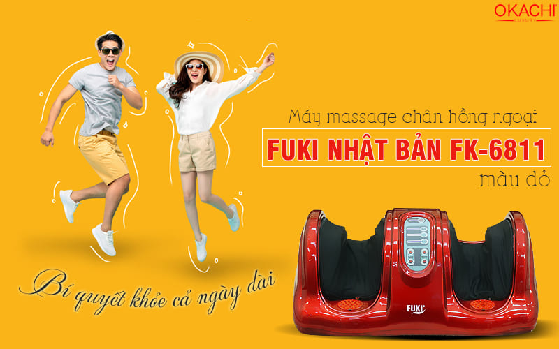 Máy massage chân hồng ngoại Fuki Nhật Bản FK-6811 màu đỏ