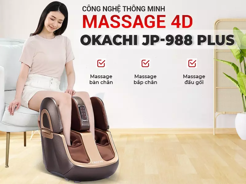 Máy massage chân thông minh 4D OKACHI JP-988 Plus