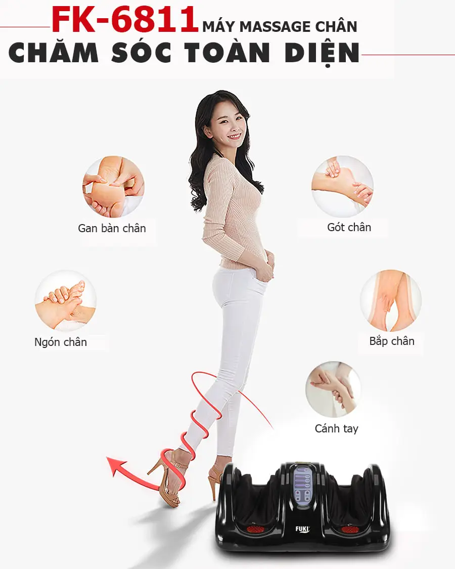 Máy massage chân hồng ngoại Fuki Nhật Bản FK-6811(màu đen)