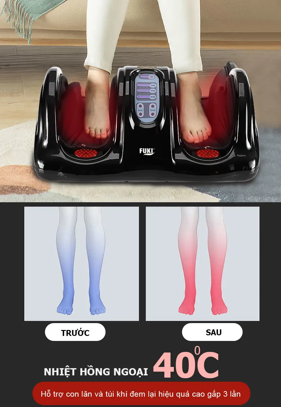 Máy massage chân hồng ngoại Fuki Nhật Bản FK-6811(màu đen)