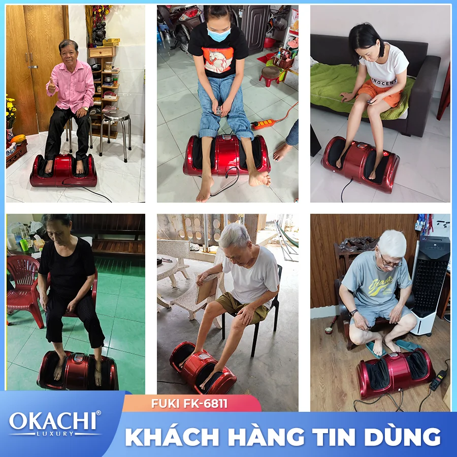 Máy massage chân hồng ngoại Fuki Nhật Bản FK-6811 (màu đỏ)