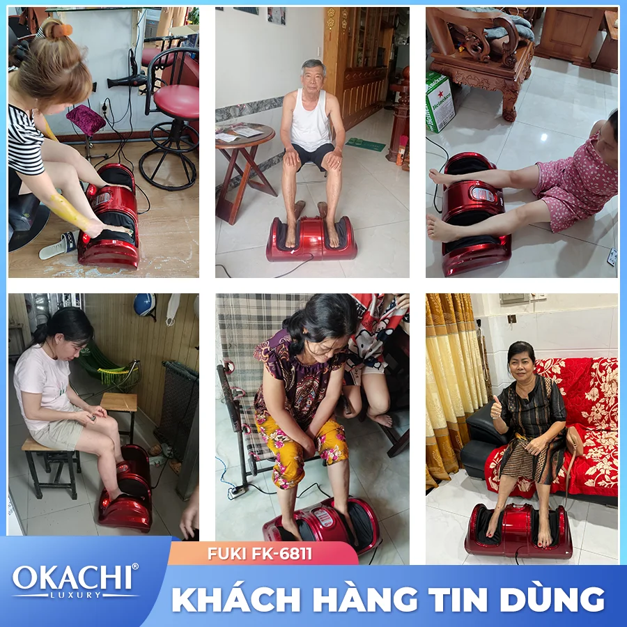 Máy massage chân hồng ngoại Fuki Nhật Bản FK-6811 (màu đỏ)