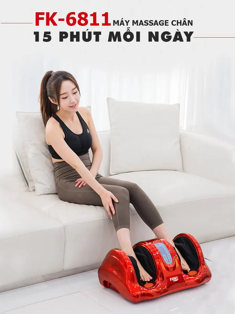 Máy massage chân hồng ngoại Fuki Nhật Bản FK-6811 (màu đỏ)
