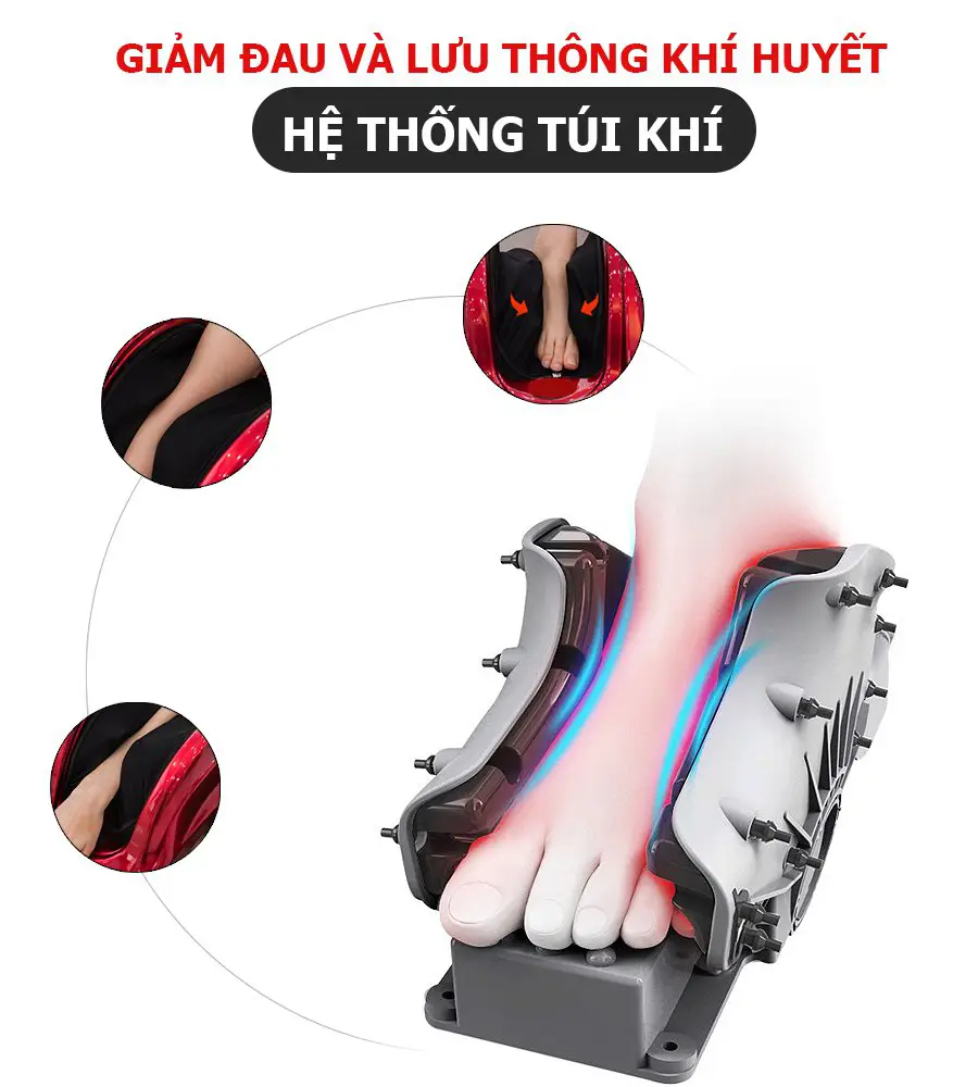 Máy massage chân hồng ngoại Fuki Nhật Bản FK-6811 (màu đỏ)