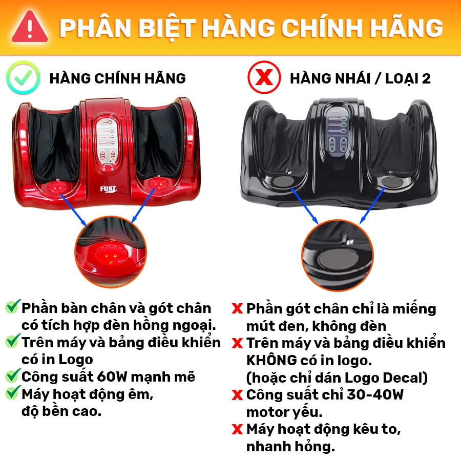 Máy massage chân hồng ngoại Fuki Nhật Bản FK-6811 (màu đỏ)