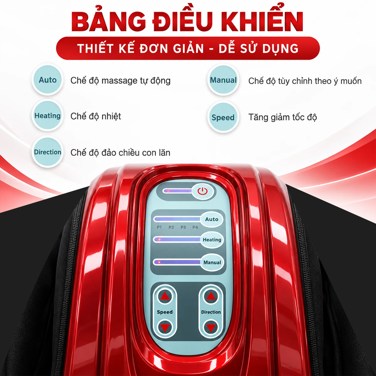 bảng điều khiển máy massage chân FK-6811 (màu đỏ) 