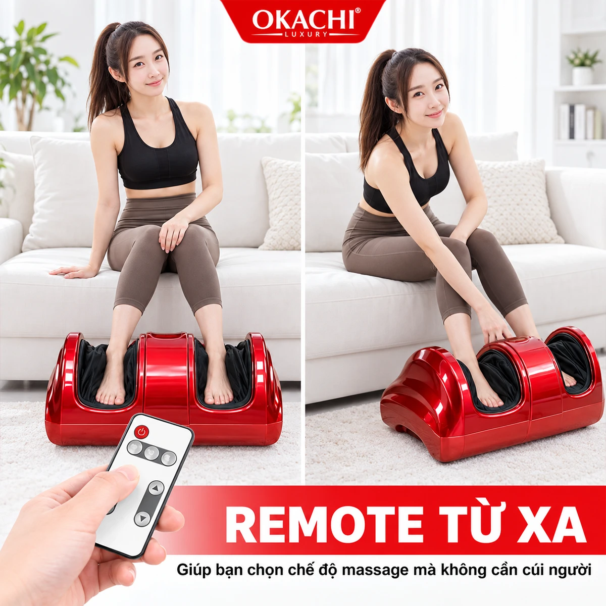 remote máy massage chân FK-6811 (màu đỏ) 