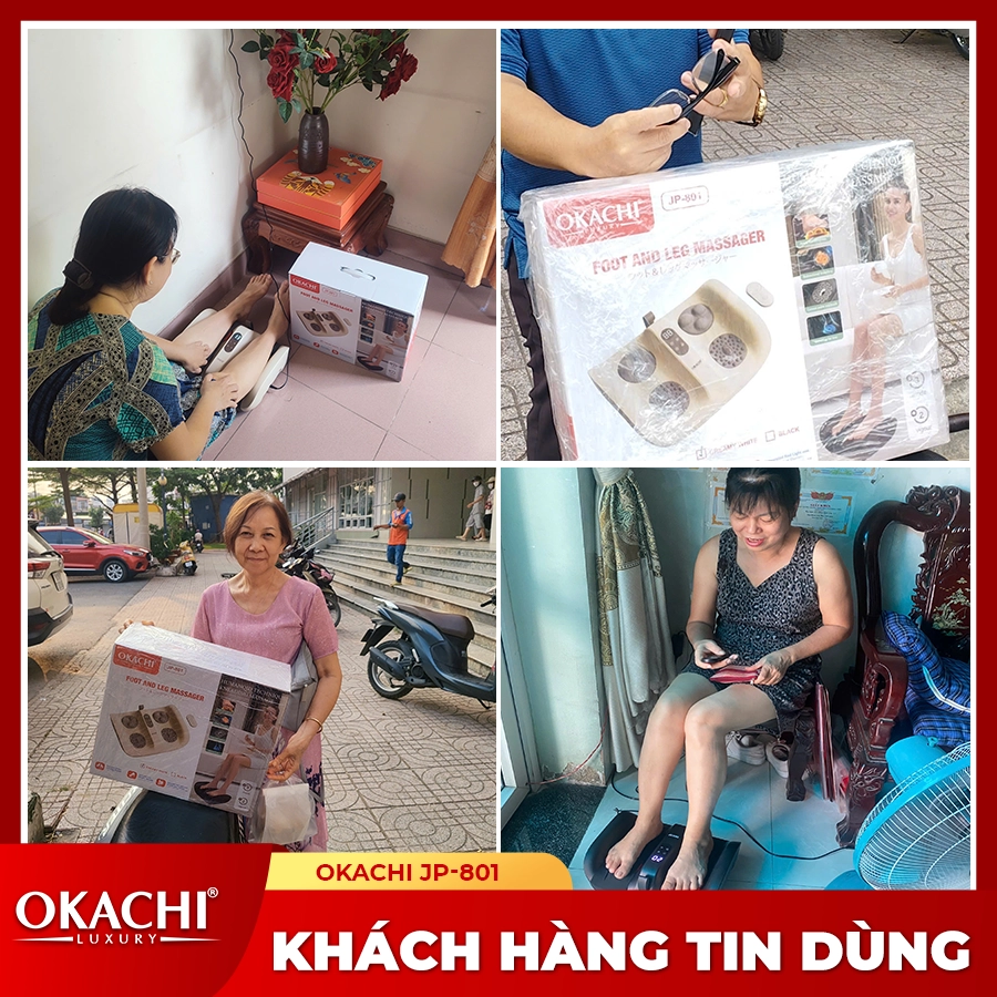 Máy massage chân và rung chân OKACHI JP-801 ( Màu đen) 