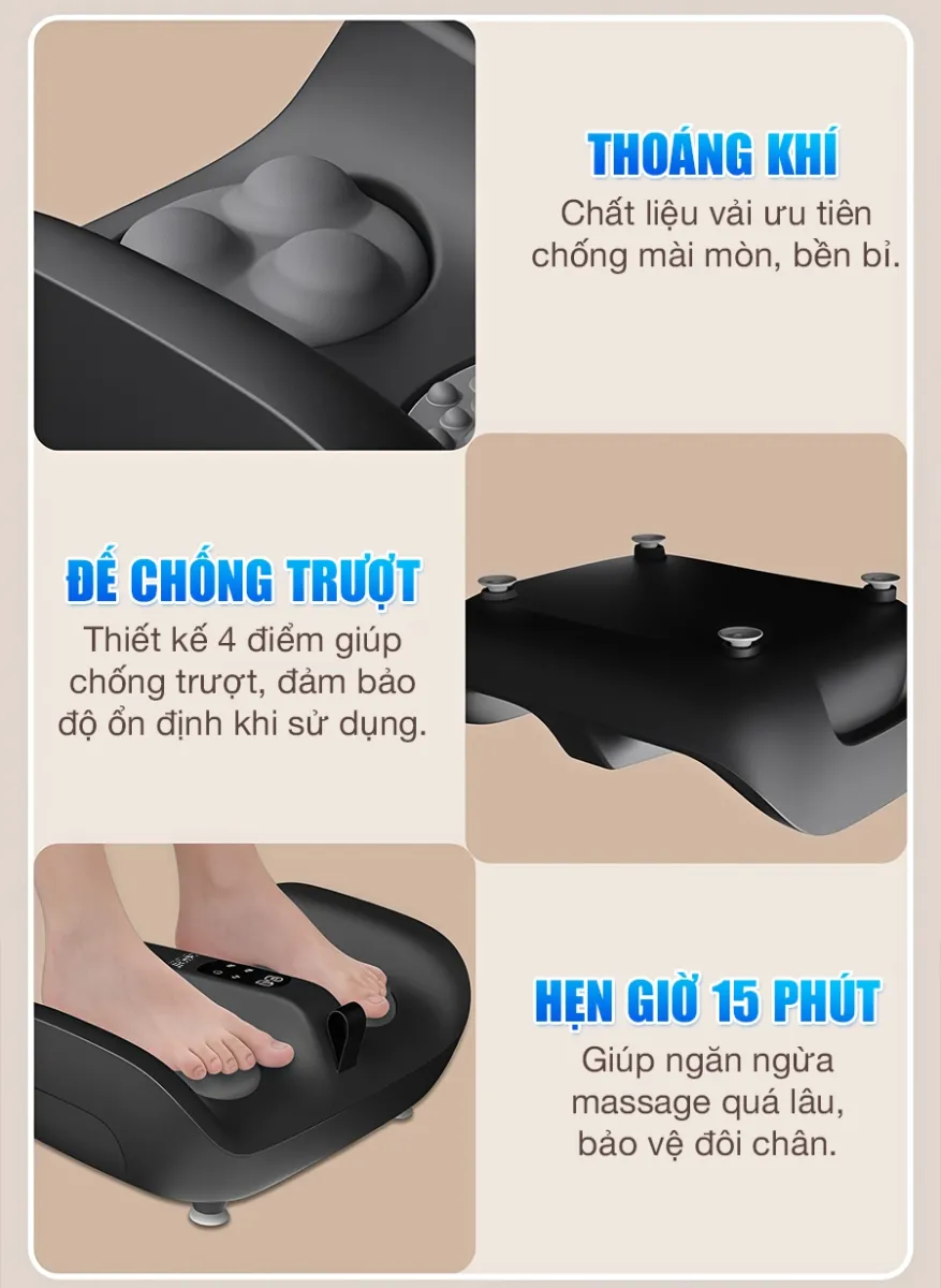 Máy massage chân và rung chân OKACHI JP-801 ( Màu đen)