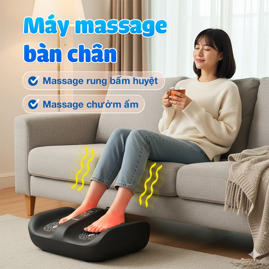 Máy massage chân và rung chân OKACHI JP-801 ( Màu đen)