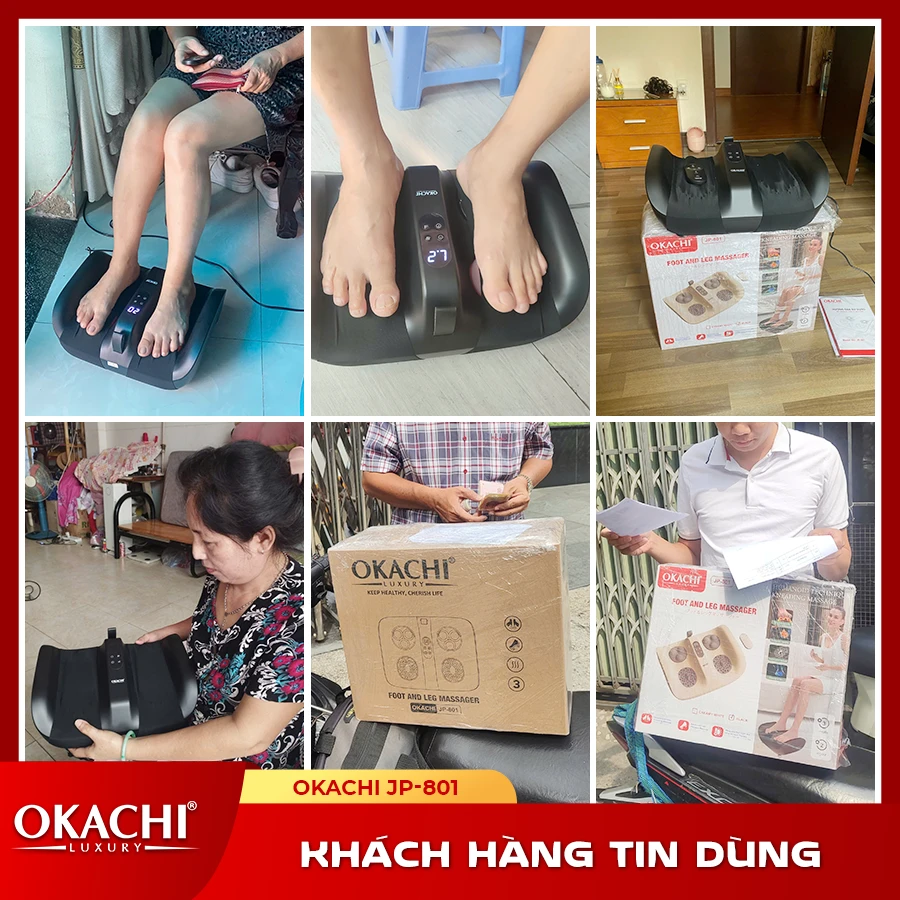 Máy massage chân và rung chân OKACHI JP-801 ( Màu đen)