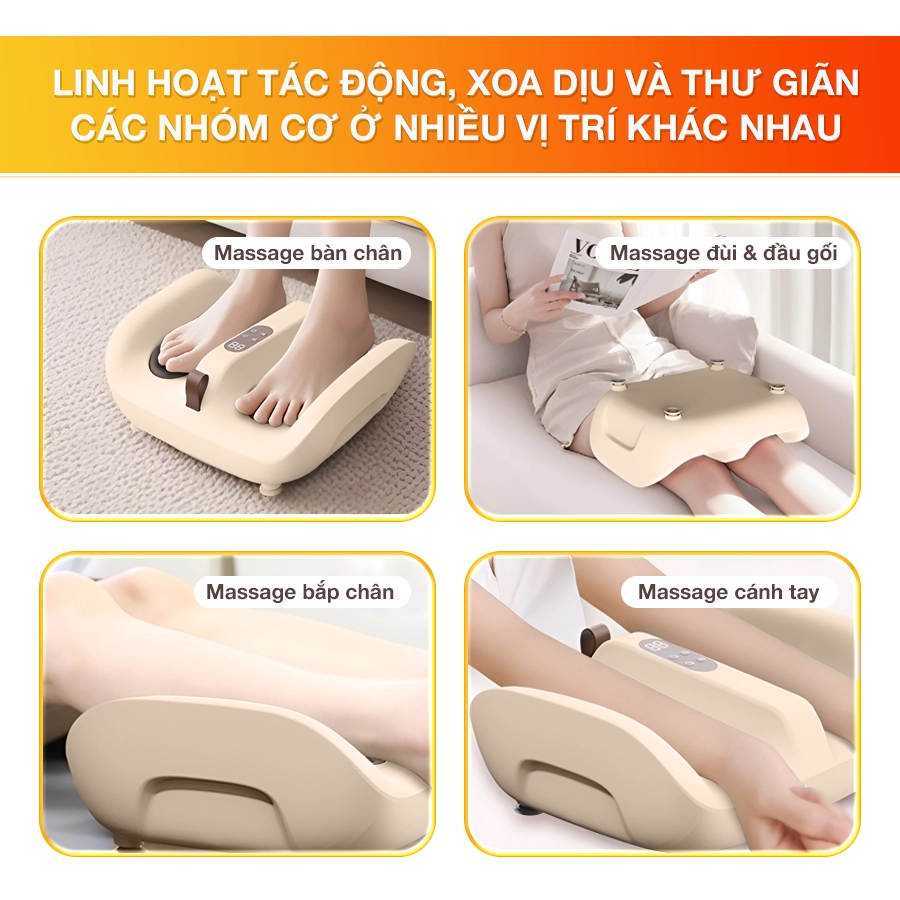 Máy massage chân và rung chân OKACHI JP-801 ( Màu kem)