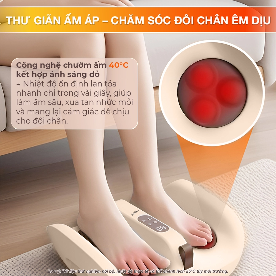 Máy massage chân và rung chân OKACHI JP-801 ( Màu kem)