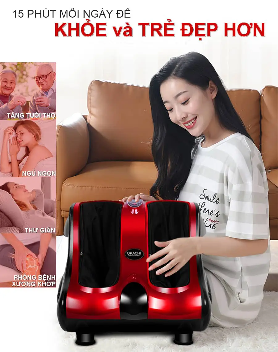 Máy massage chân hồng ngoại 3D OKACHI JP-810 (Đỏ)