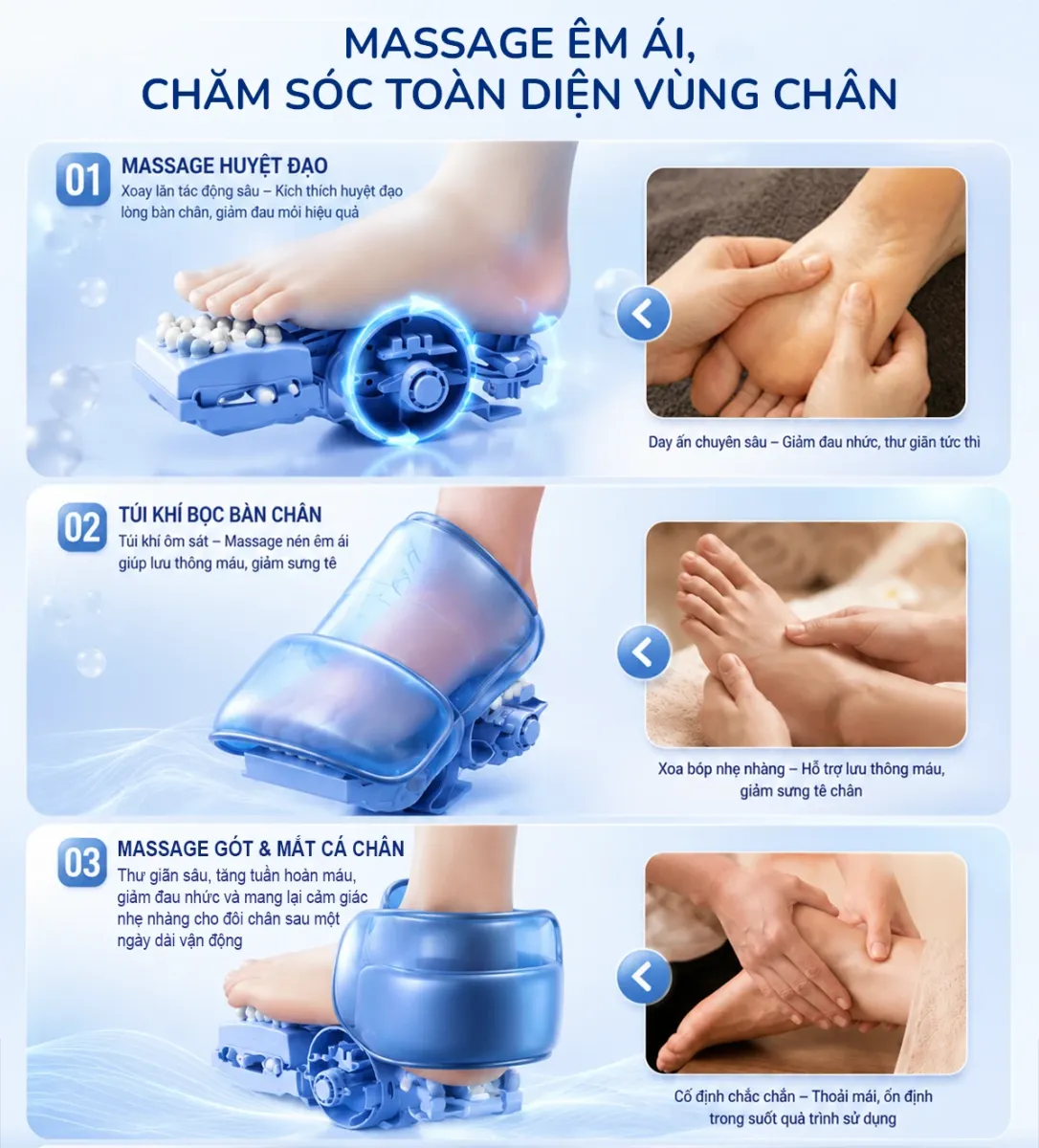 Máy massage chân và ép nhã bắp chân OKACHI JP-839 ( Trắng)