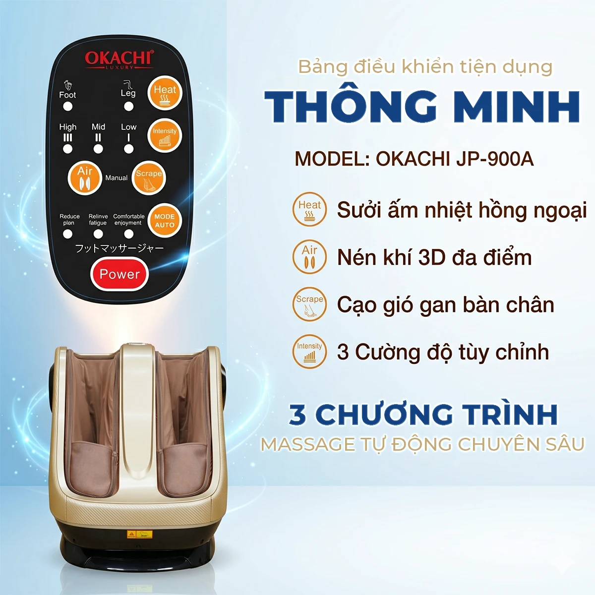 Máy massage chân và bắp chân OKACHI JP-900A (cao cấp)