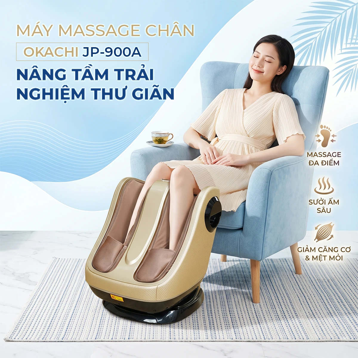 Máy massage chân và bắp chân OKACHI JP-900A (cao cấp)